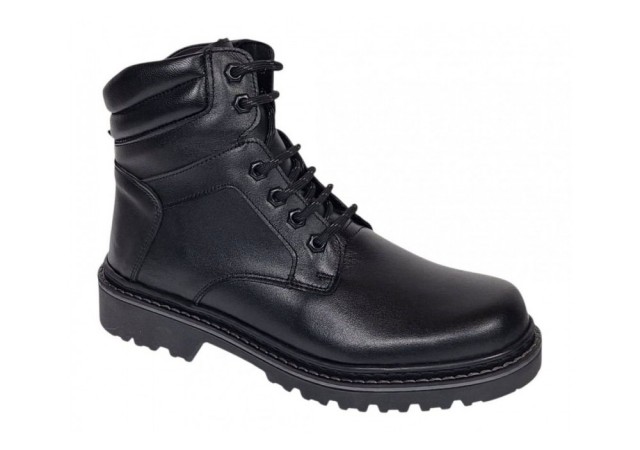 Bocanci barbati Sport din piele naturala model Negru imblanit GKR5KN